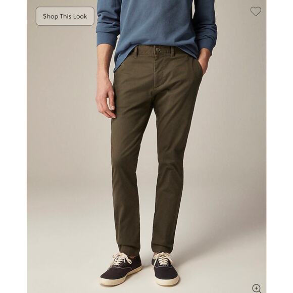 J. Crew 250 skinny-fit pant in stretch chino Catskill Green size 31/32